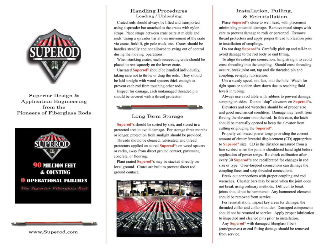 Superod® Handling Procedures, Storage & Installation